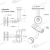 Stainless Steel Glass Mount Handrail Bracket for 1-5/8" OD Round