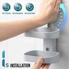 TAILI Double Layer Soap Dish Holder Suction Cup, Strong Sponge
