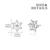 Snowflake Earrings, 925 Sterling Silver Stud Earrings with White Zircon