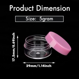 5 Gram Sample Containers with Lids, 100 Count 5ML Sample Jars, Empty Cosmetic Containers with Lids, Small Makeup Travel Containers for Glitter, Lotion, Cream, Beads, with Labels, Mini Spatulas