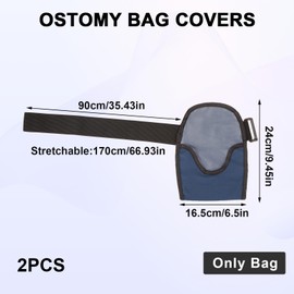 Pack of 2 Waterproof Ostomy Belts with U-shaped Protection Design, Royal Blue
