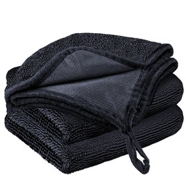 MCSDFN 3 PCS Shiny Bath Drying Towel, Super Absorbent Bath Drying Towels Microfiber Cleaning Cloths for Shower Cars House Kitchen Camping, 15.75 x 15.75 Inch