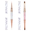 2PCS Double Ended Nail Art Brushes Oval Gel Nail Brush