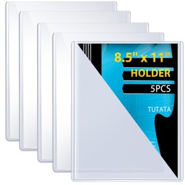 5 PCS Page Protectors Heavy Duty, 8.5×11 Top Loader, Clear Document Holder, Hard Plastic Sleeves with Film, Protectors for Paper, Posters, Awards, Certificates and Cards