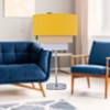 Ochre Yellow Linen Table Lamp Shade, Lampshade for Table Lamp