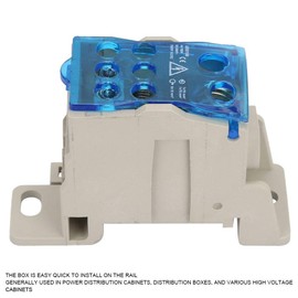 UKK-160A Block Distribution Box, Din Rail Terminal Block Distribution Box Universal Electric Wire Connector Power Junction Box with Protection Cover
