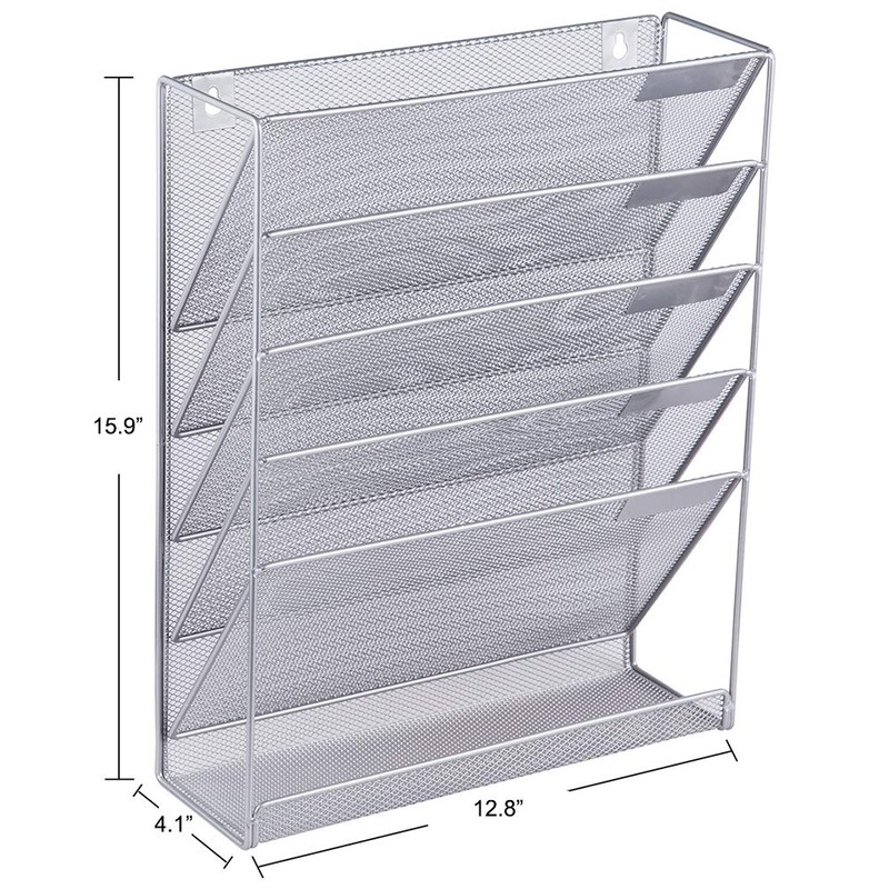 Easepres File Organizer Mesh 5-Tier Black Hanging File Organizer Vertical