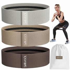 Fabric Resistance Bands Set of 3 for Legs, Glutes, Arms, Booty Bands for Women and Men, Resistance Bands for Working Out, Physical Therapy, Strength T