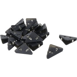 Multifunctional Document Clip Transparent Black Triangular Book Page Corner Clip, Suitable for Office,School 20pcs (Black, 3.9 * 5.2CM)