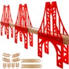 Wooden Train Bridges, 3 Suspension Bridge, Wooden Train Track Accessories,