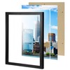 QWORK 11"x14" Picture Frame with Shatter-Resistant Glass, Black Engineered Wood