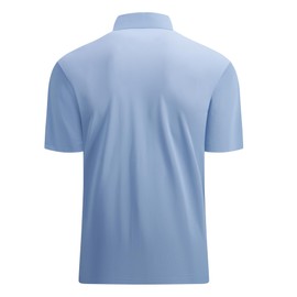 Alex Vando Mens Seamless Golf Shirt Moisture Wicking Quick-Dry Tailored Fit Polo Shirts,Blue,XL