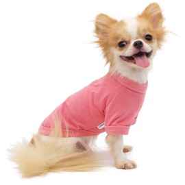 LOPHIPETS 100% Cotton Dog Tee Shirt for Small Dogs Chihuahua Puppy Clothes-Pink/XL