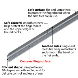 StewMac Concave Fret End Files, Set of 2 (1 for Medium Frets, 1 for Wide Frets)