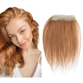 Meiverah scar human hair replacement Accidental burns without hair for men women Hairline Loss Straight Tape in Replacement Toupee (Copper Red, 0.78"x3")