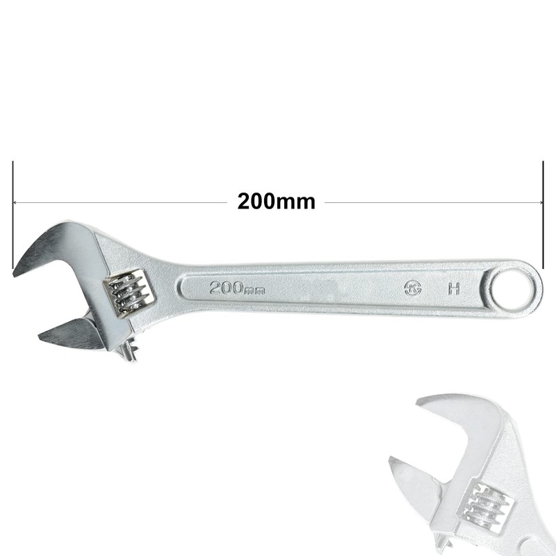Seshin Buffalo DRAAK Adjustable Wrench 8 Inch 200mm with Wide