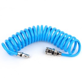 SNS Air Hose, Air Tool Hose, Spring Type, Inner Diameter 0.2 x Outer Diameter 0.3 inches (5 mm) x Outer Diameter 0.3 inches (8 mm), 22.4 ft (6 m), Blue Compressor Hose