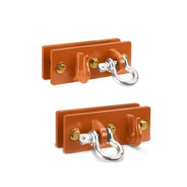 ONECHOI Tractor Bucket Hooks, Bolt On Clevis Mount with 1/2” Shackle, 5/16”Grab Hooks G70 Steel, Shackles Mount with Backer Plate, Heavy Duty Tow Hook for SUV RV UTV Tractors Bucket(Orange)