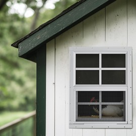 WRISIN 2 Pack Shed Windows 18" W x 23" H Flush Mount, White Household Windows for Playhouses, Barns, Chicken Coop