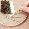 18 Pieces Embroidery Starter Kit Punch Needle Kit, 2 Needle