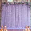 10x10ft Purple Tulle Backdrop Curtain with Lights String for Parites,