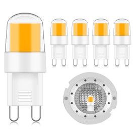 G9 LED Light Bulbs 20W 25W Halogen Equivalent 2W 2 Pin Base JCD G9 Bi-Pin Base COB Bulb Mini G9 LED Bulbs Warm White 3000k 110v 120v for Range Hood Lights, Microwave Ovens,Chandeliers(Pack of 5)