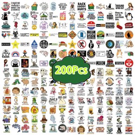 200 Pieces Prank Meme Stickers for Water Bottle|Vinyl Waterproof Sticker Laptop Skateboard Phone Car Decals for Teens Adults Party Favors Supplies Decor (Prank Meme Decals)