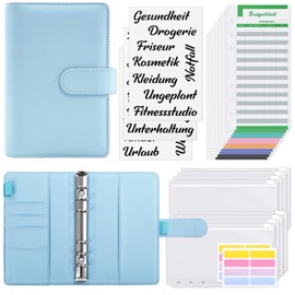 Konvinit Budget Planner Money Envelopes A6 Budget Binder, Budget Planner Money Organiser, Money Saving Folder with Budget Sheet, Labels, Calendar for Budgeting, Household Book Financial Planner