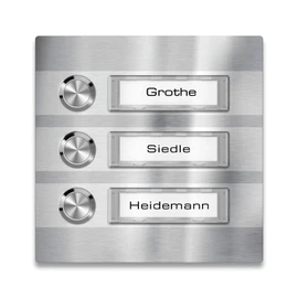 Doorbell Stainless-Steel 3 Push-Buttons – LED-Illumination of nameplate & Push-Buttons (Nameplate Without LED-Lighting, Without LED)