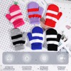 QKURT 6 Pairs Toddler Mittens, Winter Warm Knitted Stripe Gloves,