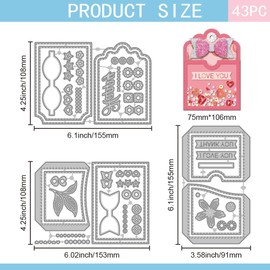 GLOBLELAND Pocket Shake Cutting Dies for DIY Scrapbooking Metal Bookmark Tags Cut Dies Flowers Leaves Die Cuts for Card Making Embossing