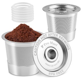 Pro Mael Stainless Steel Reusable K Cups for Keurig, Refillable K Cup Coffee Pods, Micro-Mesh Filtration Design (2-Pack)