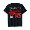 This Little Lady Is 15 Ladybug Birthday Ladybeetle Party T-Shirt
