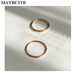 MAYBETOI 14k 18k Pipe Layered Ring 1ea, Type#$%Color#$%Size:14k 1.5mm-Yellow Gold-10
