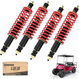 10L0L Golf Cart Shocks Absorber Front or Rear (4 Pack) with Heavy Duty Coil Springs for EZGO Medalist/EZGO TXT 1994+ Newer Gas or Electric Golf Cart Replaces OEM# 76418-G01,70928-G01