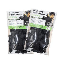 CHEF DEMO | 6 Guantes de Nitrilo Parrilleros - 2 Packs de 3 Guantes de Cocina | Guantes para Cocinar Alimentos | Alto Rendimiento | Para Usar en la Parrilla | Guantes para Cocina - Guantes Negros