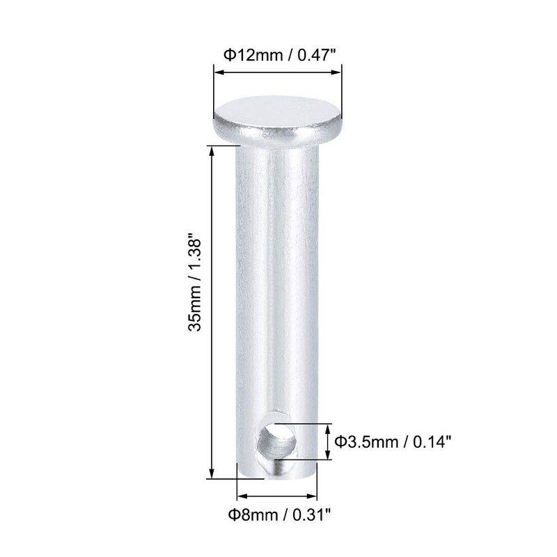 sourcing map Single Hole Clevis Pins - 8mm X 35mm