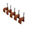 Brown Round Cable Clips 12mm- 50 Pieces