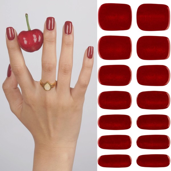 DANNI & TONI Semi Cured Gel Nail Strips holiday Red