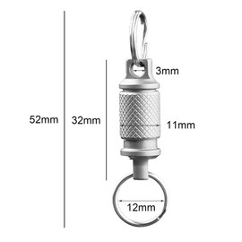 Titanium Alloy Quick Release Swivel Keychain, Titanium Quick Release Keychain, Titanium Detachable Dual Key Ring, Quick Release Keyring, Titanium Keyring, Detachable Key Ring for Bag Purse Belt