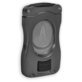 Lotus GT Cigar Cutter with Double Guillotine Blades, All Metal Housing, Slot on Bottom for Easy Cleaning, Closed Back Design for a Perfect Cut (Gunmetal & Black)