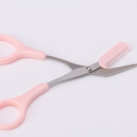 Pink Half-Moon Eyebrow Thinning Scissors Grooming Set Eyebrow Thinning Scissors 3ea