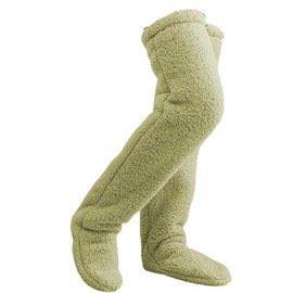 Chlemeter Cozy Paws,Plush Long Warm Socks,Teddy Bear Socks,Long Fuzzy Socks,Snuggle Socks (US, Alpha, One Size, Regular, Petite, green)