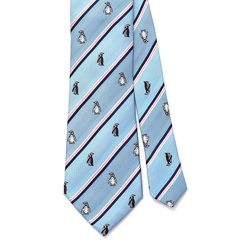 [COLORATA] Carolata Penguin Pattern Necktie (100% Silk / Jacquard Woven),