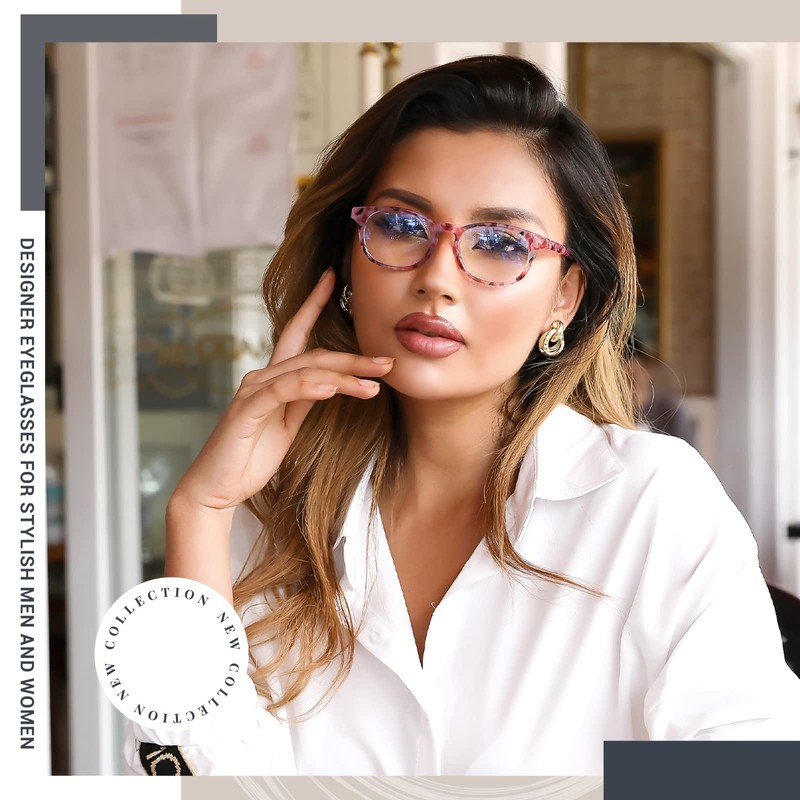 Przene 4 Pack Reading Glasses with Spring Hinge Blue Light