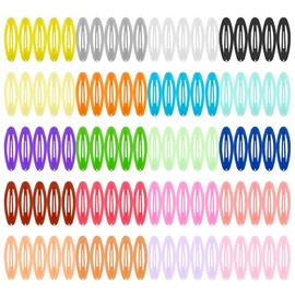 ECADY 100-Pack Assorted Colors Hair Clips Metal Snap Barrettes for Fine/Thick Hair Hair Accessories for Women, Girls, Toddler - Oval Shape