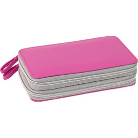 EBERHARD FABER 577429 Double Decker Leather in Pink with 24 Pieces Filled Pencil Case for Girls
