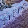 Collections Etc Solar Powered Snowflake Path Light Stakes - Set