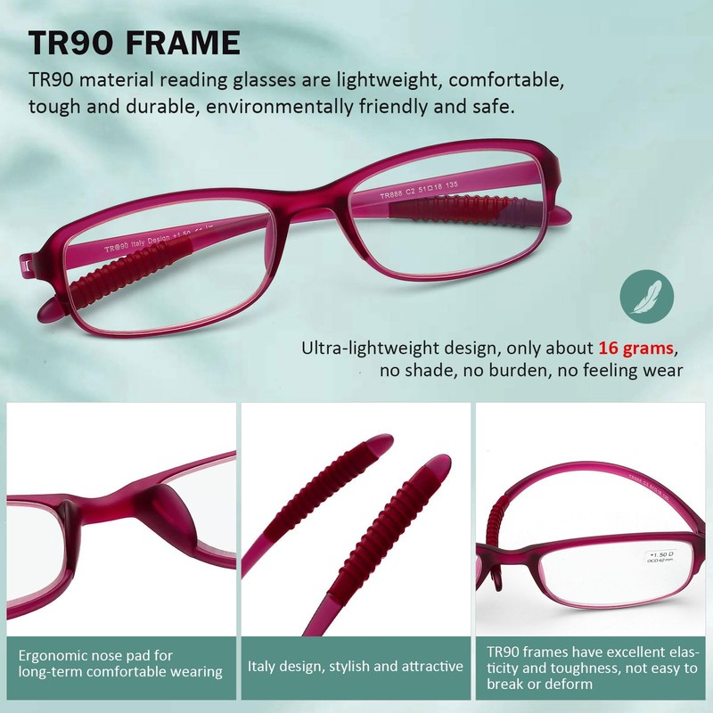 DOOViC 4 Pack Computer Reading Glasses Blue Light Blocking Anti