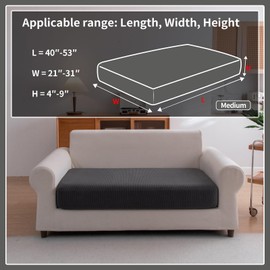 OHSIO Sectional Couch Covers, Wear Resistant Stretch Sofa Covers Washable Soft Couch Cushion Covers Anti Slip Furniture Protector Sofa Slipcovers for Pets (1 Piece Loveseat Cover, Dark Gray)